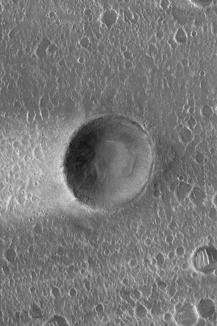 NASA image: Crater with Streak