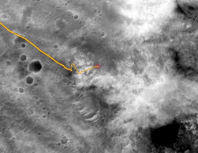 NASA image: Spirit Route in Black and White