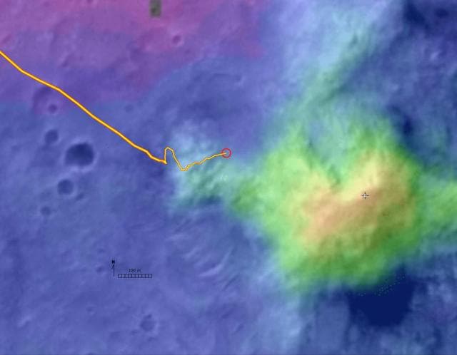 NASA image: Digital Elevation Map of Spirit Trek