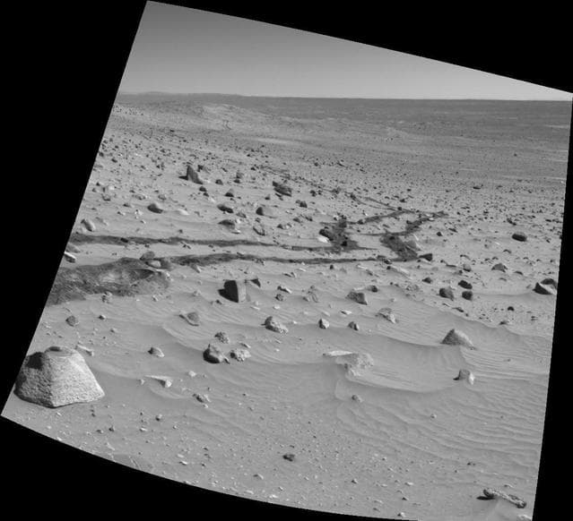 NASA image: Spirit Looks Back on Sol 332