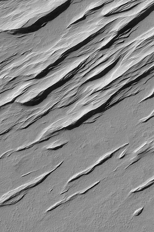 NASA image: Memnonia Sulci Yardangs