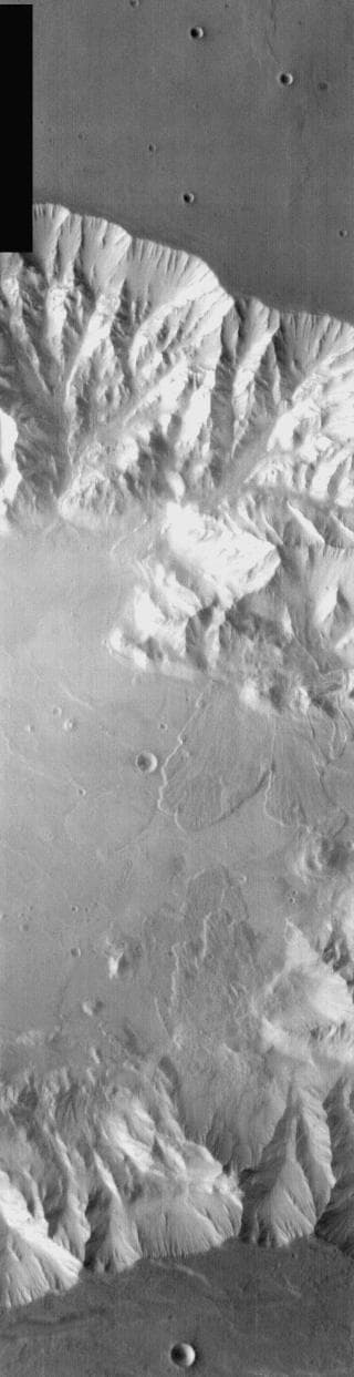 NASA image: Coprates Chasma Landslides in IR
