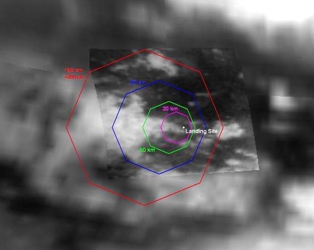 NASA image: Expected Footprints of 36-Image Panoramas from Huygens Camera