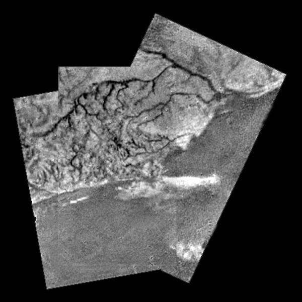 NASA image: Mosaic of River Channel and Ridge Area on Titan