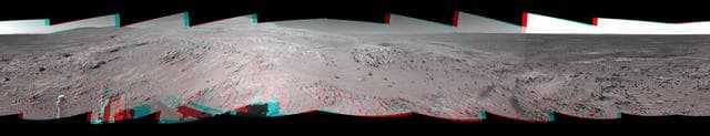 NASA image: Spirit Surroundings on West Spur, Sol 305 3-D