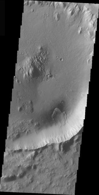 NASA image: Landslide in a Crater