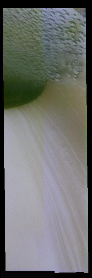 NASA image: Ice Layer Cross-Section In False Color