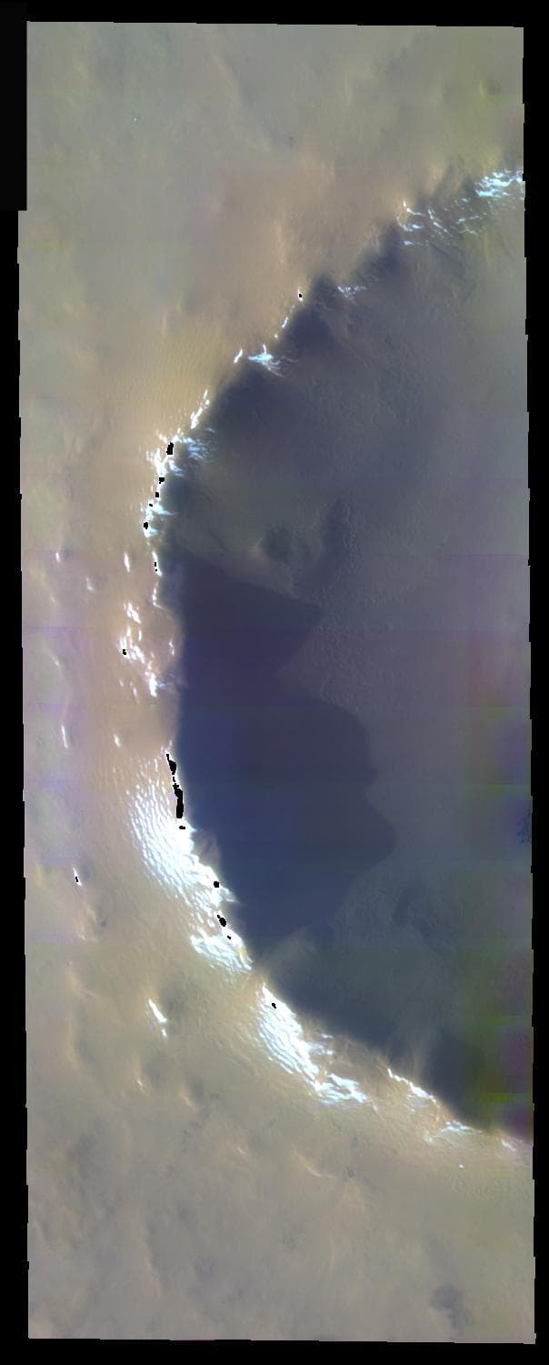 NASA image: Dusty Crater In False Color