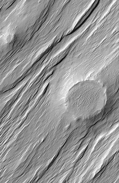 NASA image: Wind-Exhumed Crater