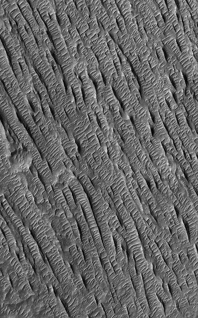 NASA image: Yardangs in Aeolis