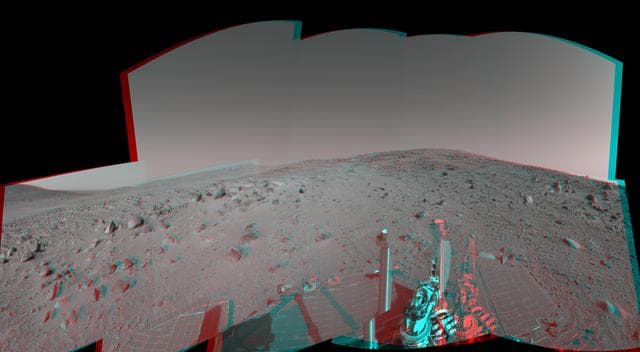 NASA image: Spirit View on Sol 390 3-D