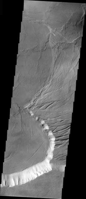 NASA image: Arcuate Fractures in Olympus Mons Caldera