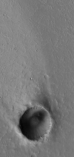 NASA image: Crater with Windstreak