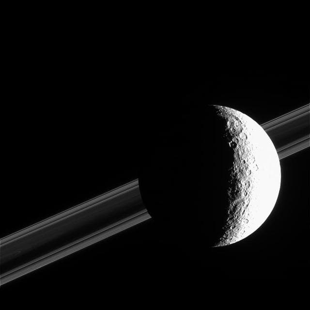 NASA image: Sun-Drenched Rhea