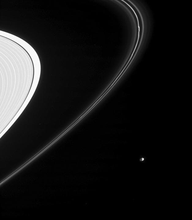NASA image: Epimetheus on the Outside