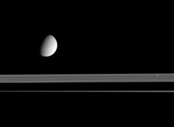 NASA image: Dione and Pandora