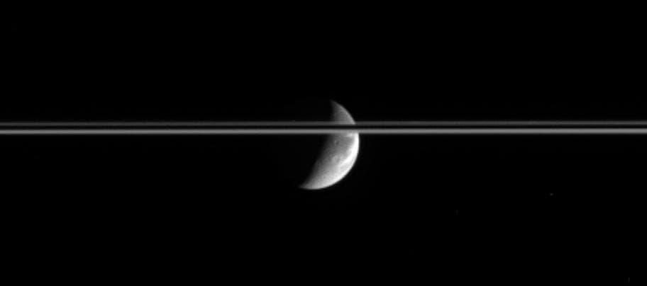 NASA image: Light Seconds from Dione