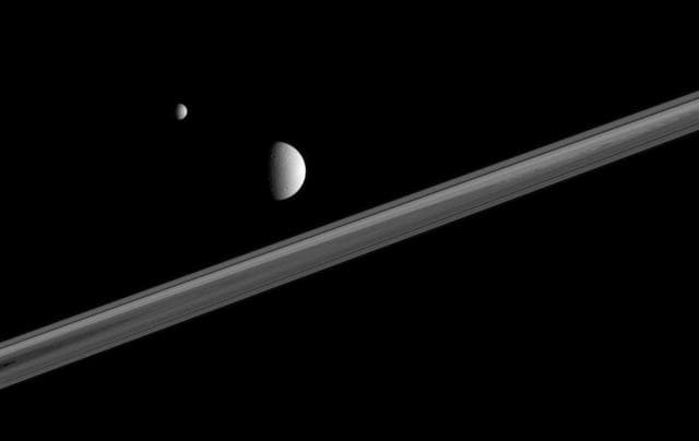 NASA image: Moons in Perspective
