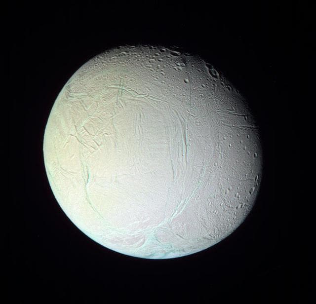 NASA image: Fresh Features on Enceladus False color
