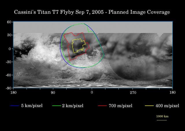 NASA image: Cassini Sept. 7, 2005, Titan Flyby
