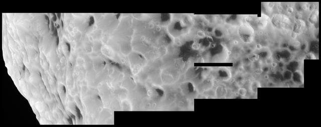 NASA image: Hyperion Unusual Craters