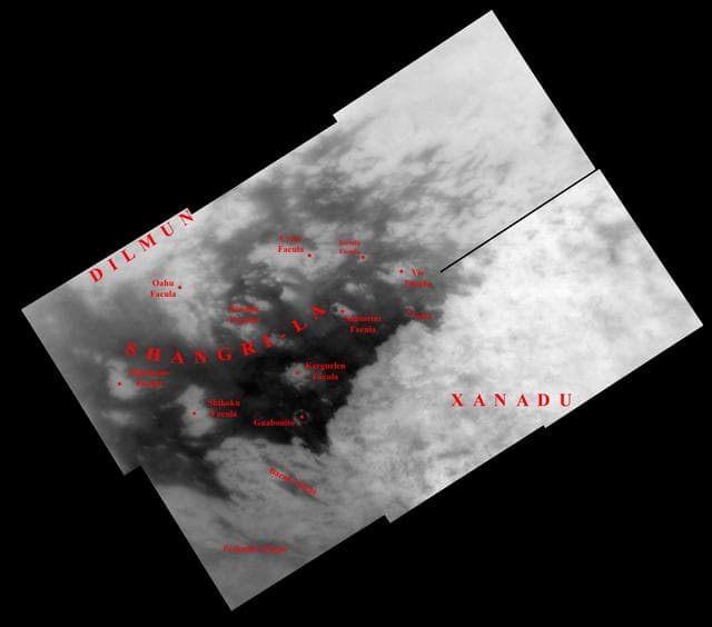 NASA image: Naming New Lands - October Flyby annotated