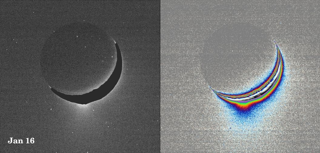 NASA image: Spray Above Enceladus