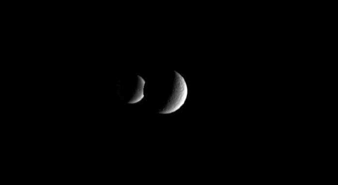 NASA image: Rhea Eclipses Dione Animation
