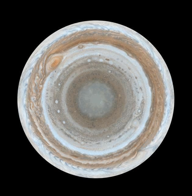 NASA image: Cassini Best Maps of Jupiter South Polar Map