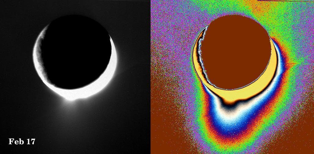 NASA image: Spray Above Enceladus III