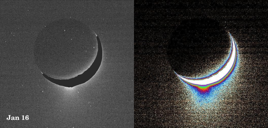 NASA image: Spray Above Enceladus II