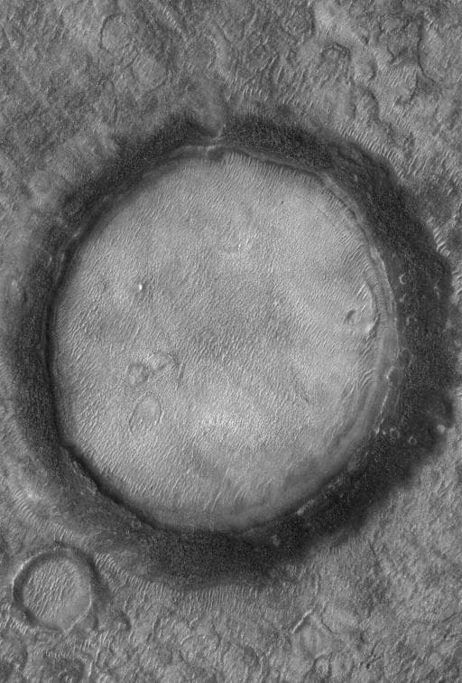 NASA image: Dark-Rimmed Crater