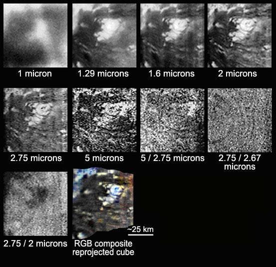 NASA image: Titan Volcano in Several Infrared Wavelengths