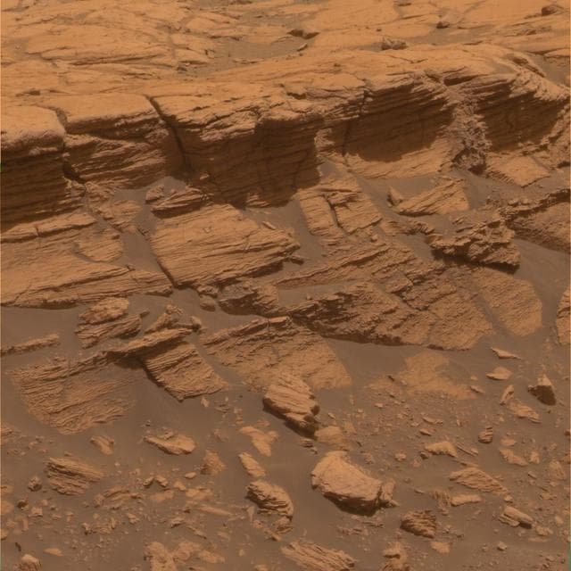 NASA image: Stack of Layers at Payson in Meridiani Planum