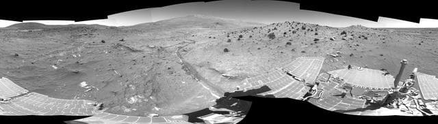NASA image: Spirit Greets New Terrain, New Season on Mars