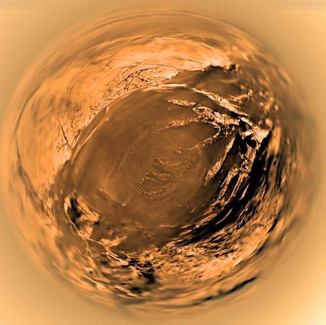 NASA image: Fish-eye View of Titan Surface