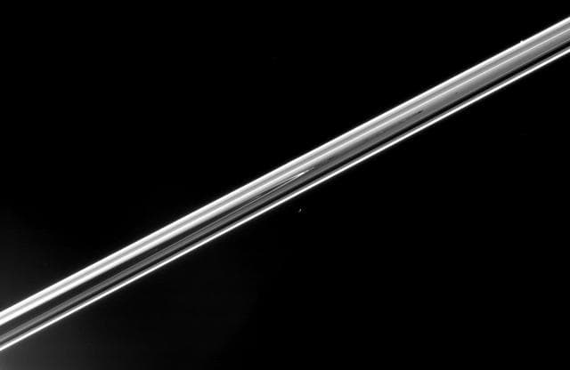 NASA image: Ring-Hugging Moons