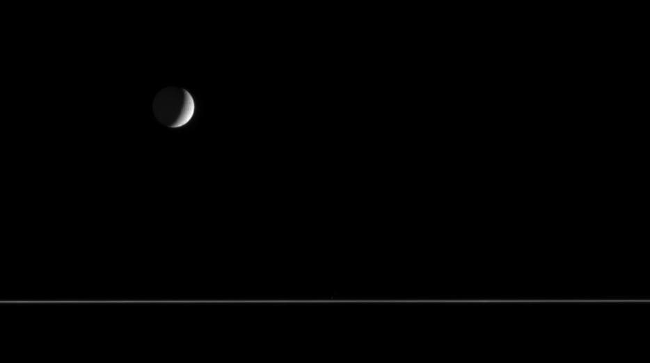 NASA image: Cratered Crescent
