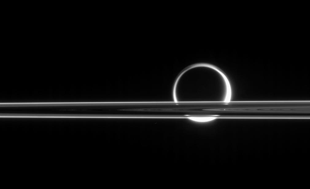 NASA image: Rings Occulting Titan
