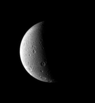 NASA image: North on Dione
