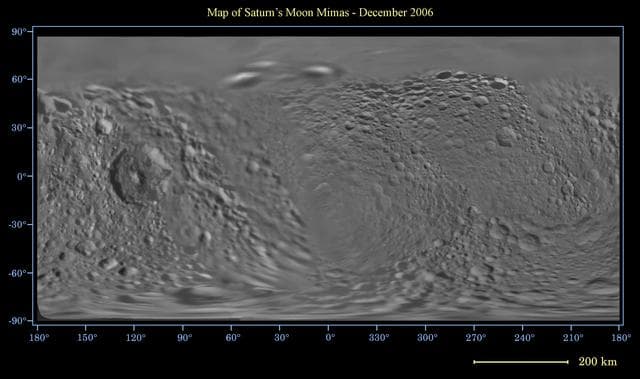 NASA image: Map of Mimas - December 2006
