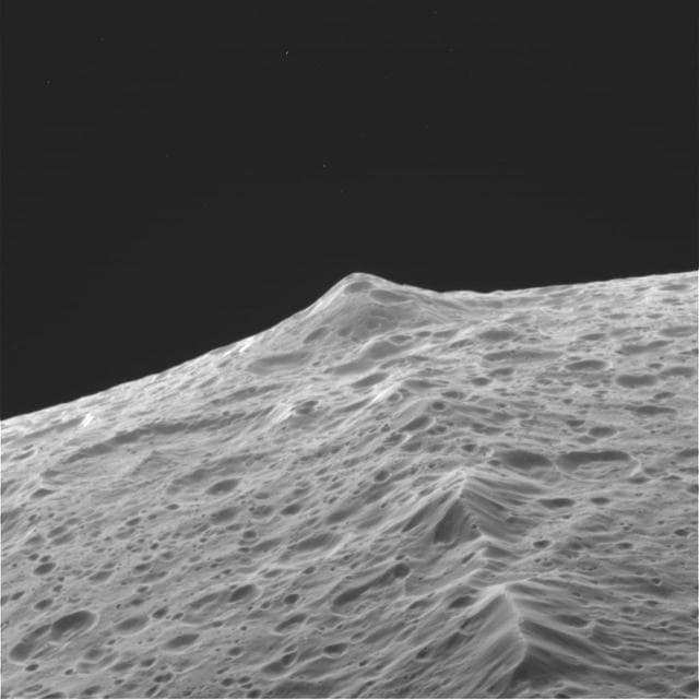 NASA image: Flight over Iapetus