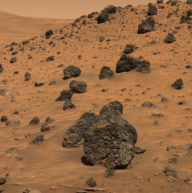 NASA image: Spirit Beholds Bumpy Boulder