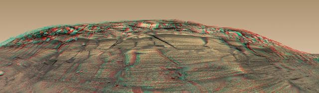 NASA image: Burns Cliff in Color Stereo