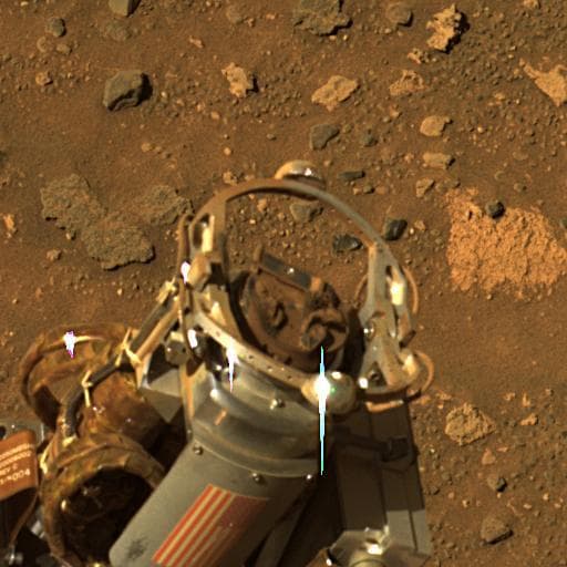 NASA image: Rock Abrasion Tool Exhibits the Deep Red Pigment of Mars