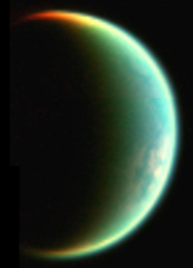 NASA image: Titan Crescent View