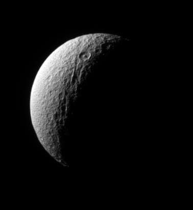 NASA image: Cratered Crescent