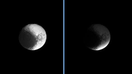 NASA image: Cloaking Iapetus