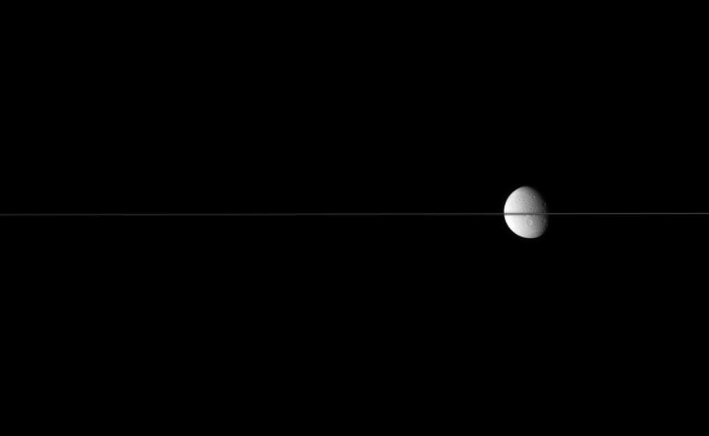 NASA image: Skewered Moon