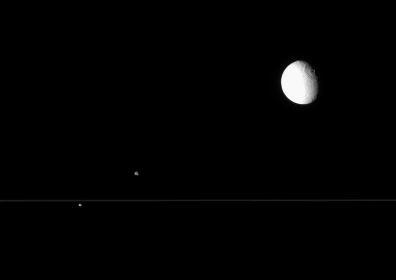 NASA image: Cassini Scores a Triple